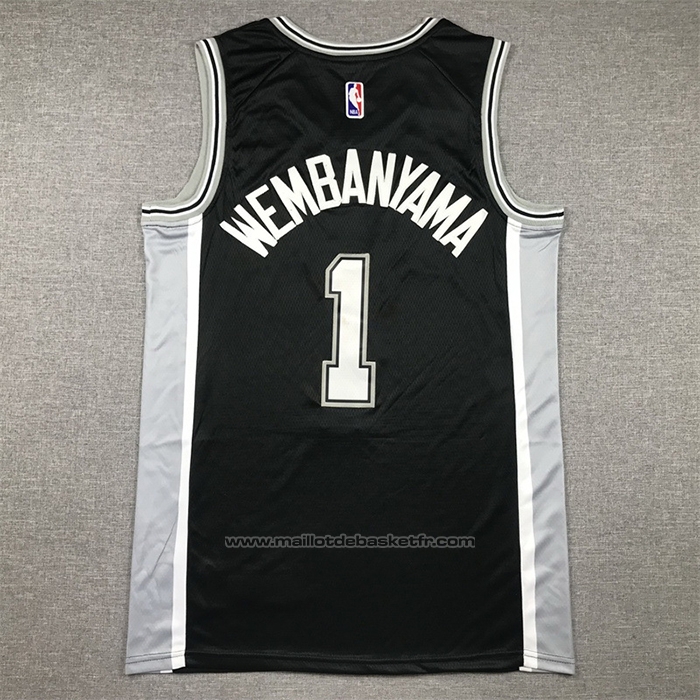 Maillot San Antonio Spurs Victor Wembanyama #1 Icon 2022-23 Noir